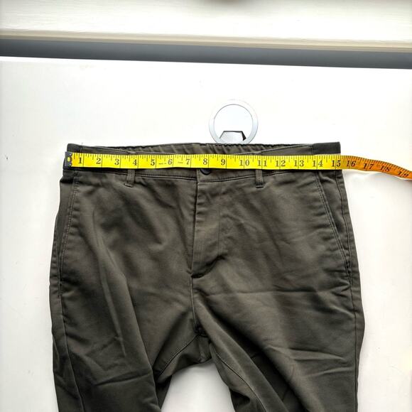 Zara Elastic Waist Pants, Olive Green, Ribbon Waist, Straight Leg, size S - Picture 7 of 8